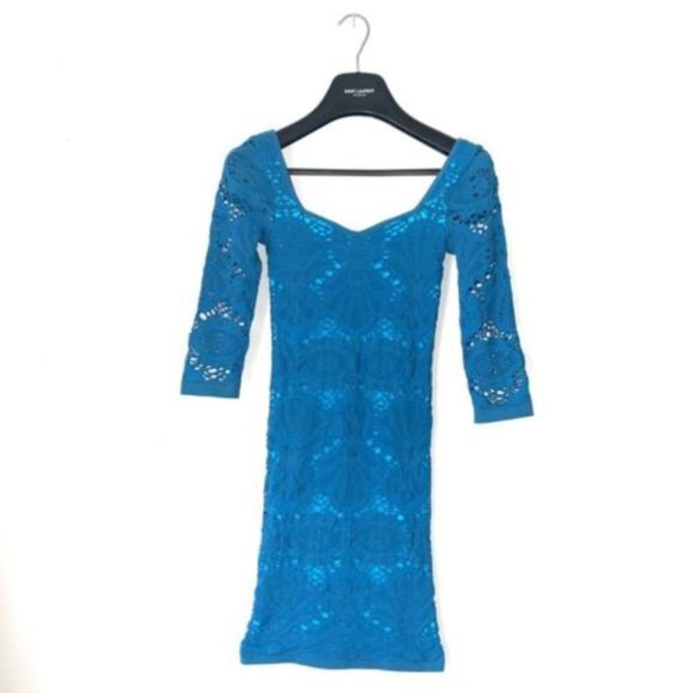 INTIMATELY‎ FREE PEOPLE Teal Lace Dress  3/4 Sleeve Size XS/S